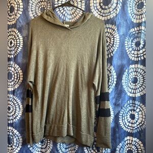 Olive Green Hooded Women's Top